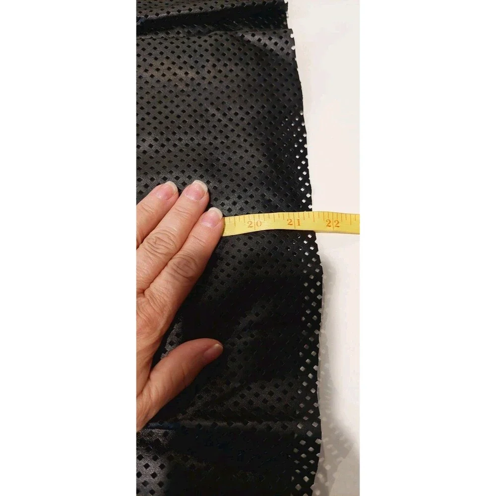Calvin Klein Women's Size 8 Skirt Black Pleated Perforated Faux Leather